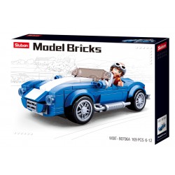 Model Bricks Blue Race Car